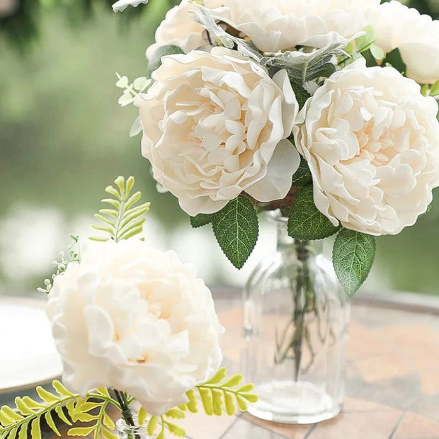 Fleur Artificielle Beige Avec Pivoines