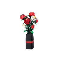 Vase Lego Rouge avec Fleur Style Romantique