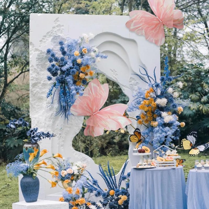 Décoration Festive Papillon 3D Géant en Tulle