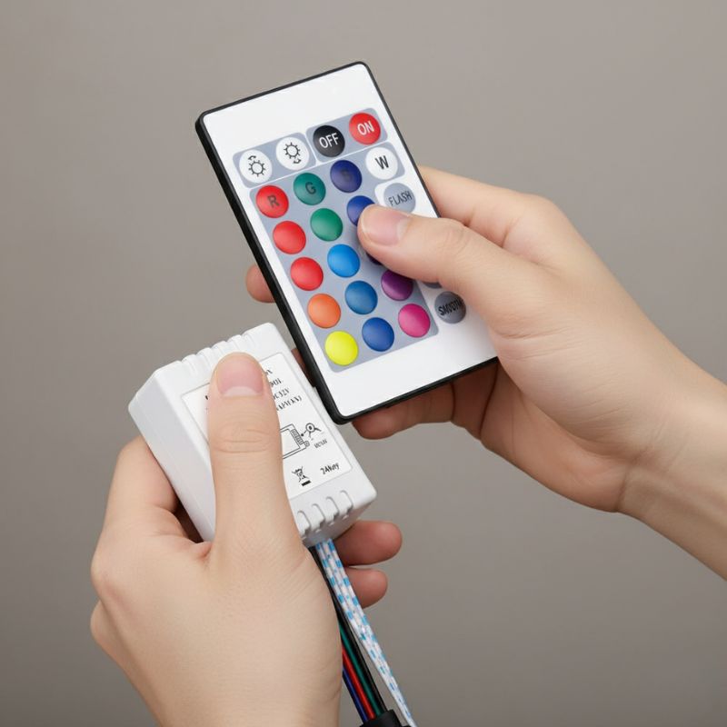 Télécommandes infrarouges RGB avec boîtier contrôleur LED