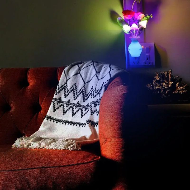 Lampe Champignon Enfant Décorative Avec Fleurs Lumineuses