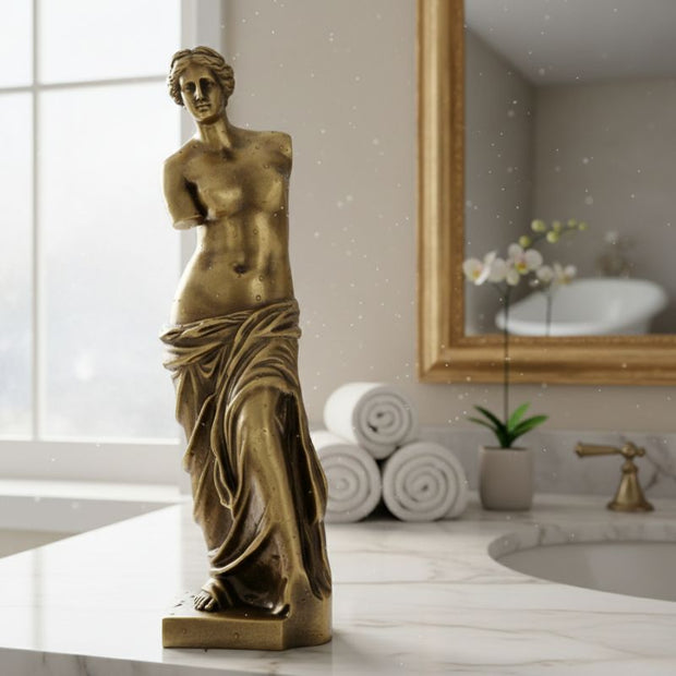 Sculpture Venus Classique En Finition Or Brillante Élégante