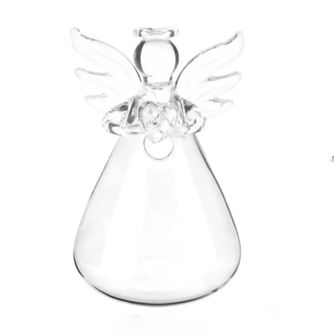 Vase en Verre Transparent en Forme d'Ange