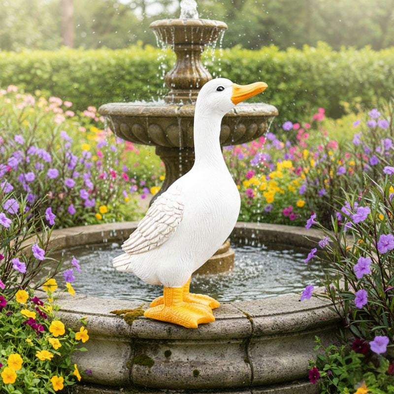 Sculpture Oie Décorative En Résine