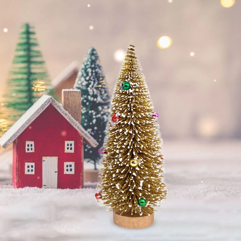 Sapin De Noël Miniature Avec Boules Colorées