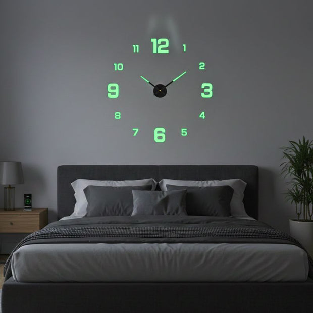Grande Horloge Murale Autocollante Design Minimaliste