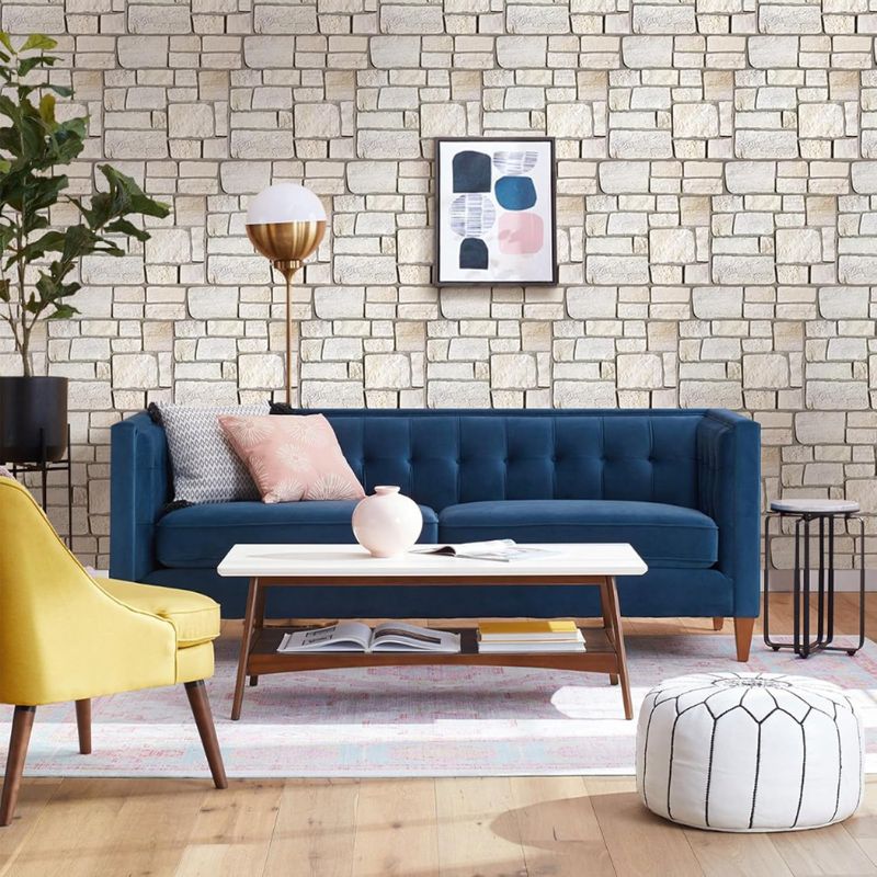 Panneau Mural 3D Autocollant Effet Pierre Lot de 10 Pièces