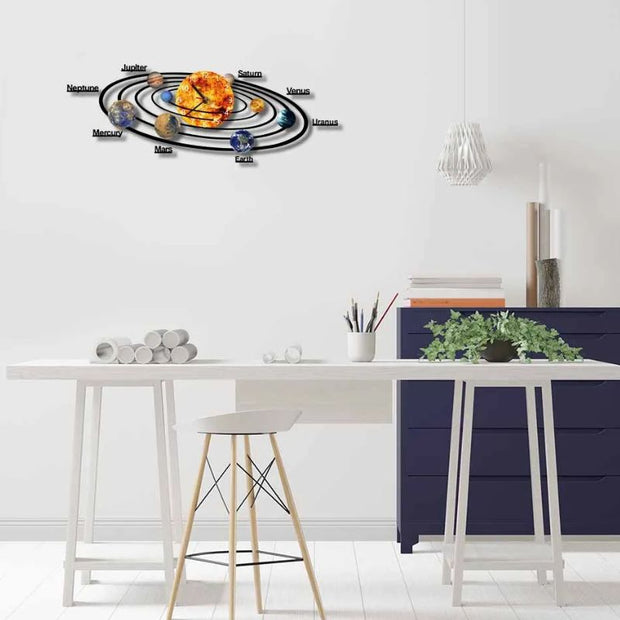 Horloge Astronomique Murale en Acrylique Système Solaire Décoratif