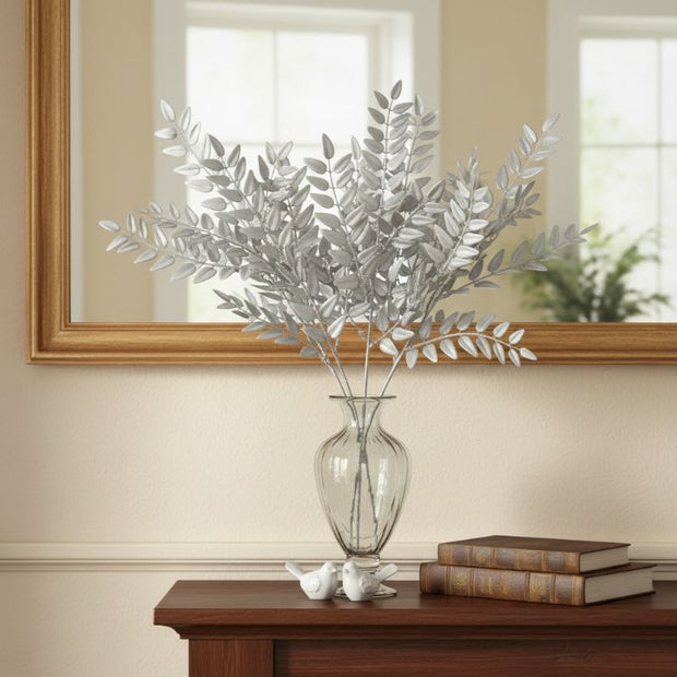 Fleur Artificielle Gris Avec Effet Métallisé Chic