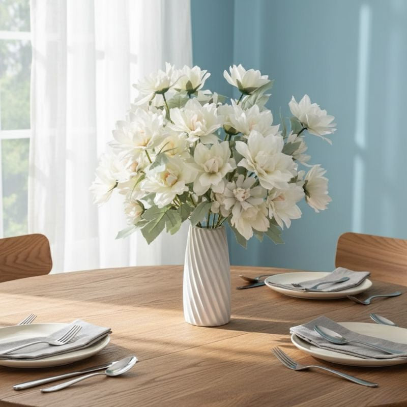 Fleur Artificielle Blanc Pivoine En Bouquet Chic