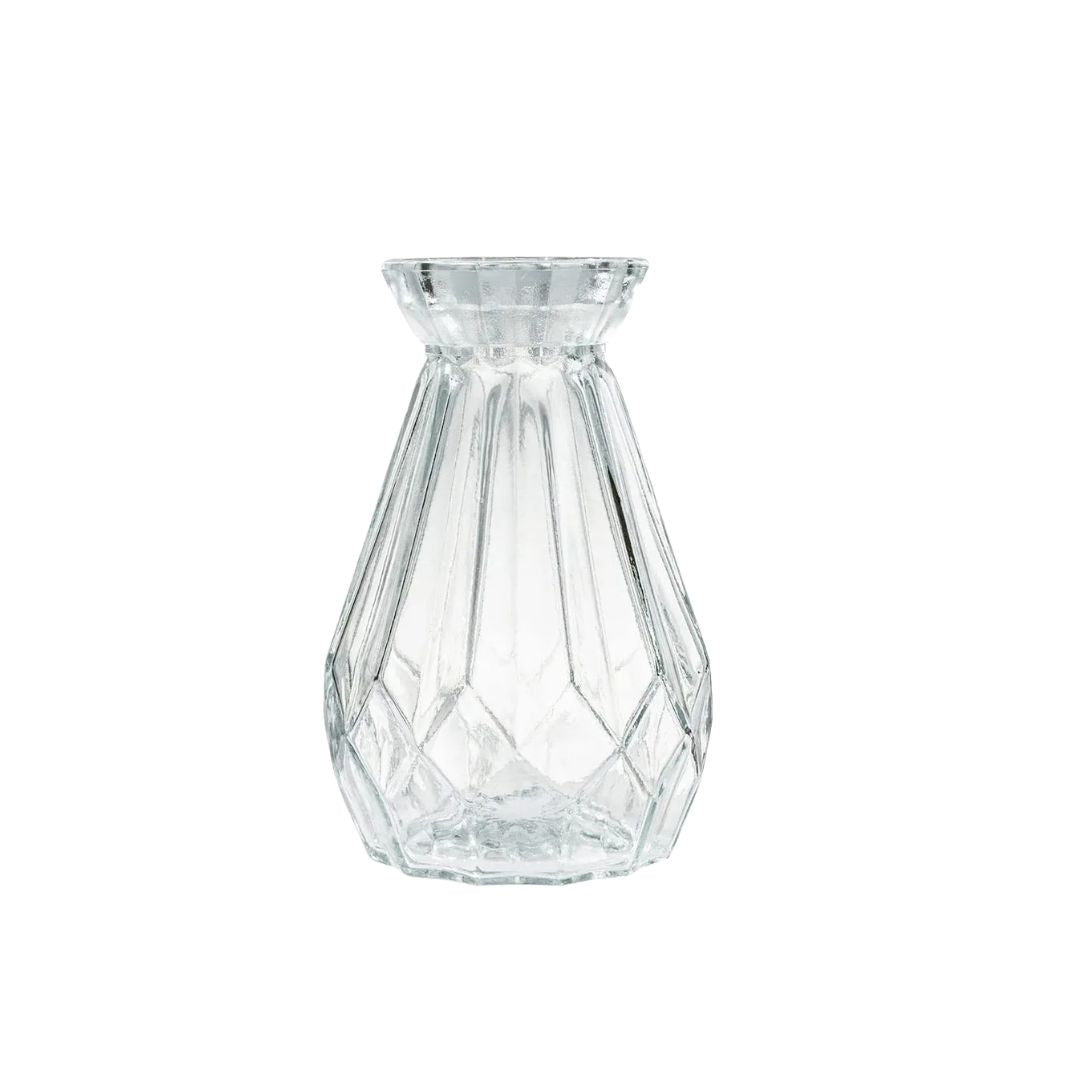 Vase en Cristal Taillé en Design Rétro pour Fleurs