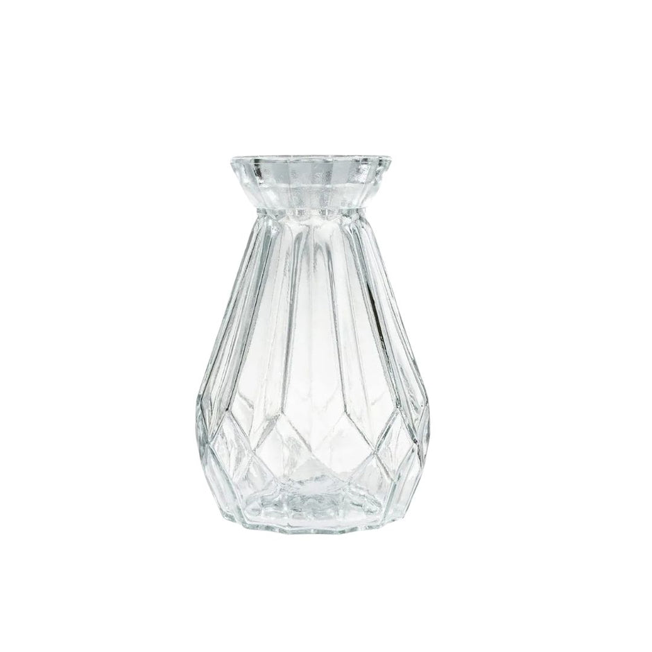 Vase en Cristal Taillé en Design Rétro pour Fleurs