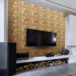 Panneau Mural 3D Fausse Pierre Marron Design Moderne