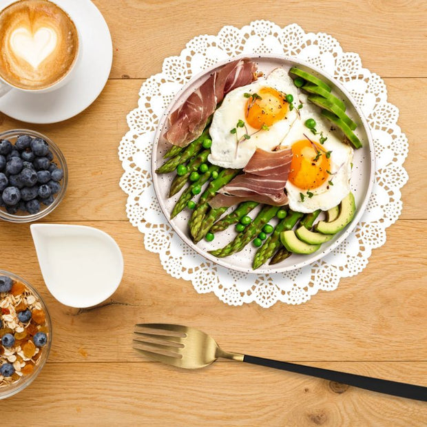 Set De Table Jetable En Papier Dentelle Lot de 100 Pièces