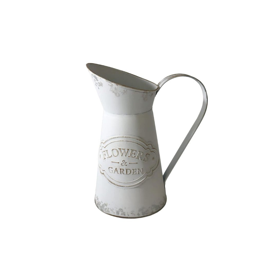 Vase Vintage Style Français en Métal Galvanisé