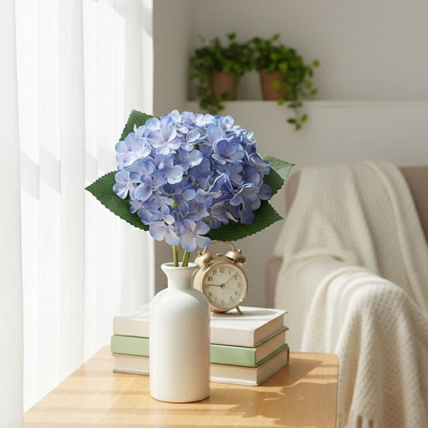 Fleur Artificielle Bleu Hortensia à Effet Naturel