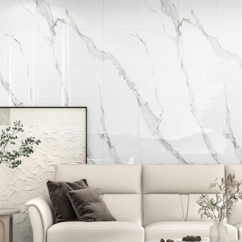 Panneau Mural PVC Blanc Aspect Marbre Naturel