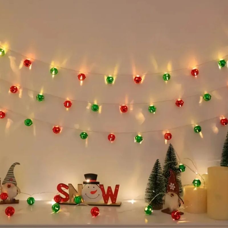 Décorations de Noël Guirlande en Cloches LED