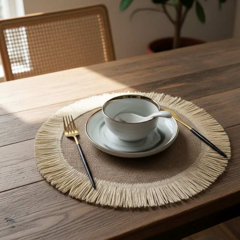 Set De Table En Lin Et Jute Style Bohème Chic