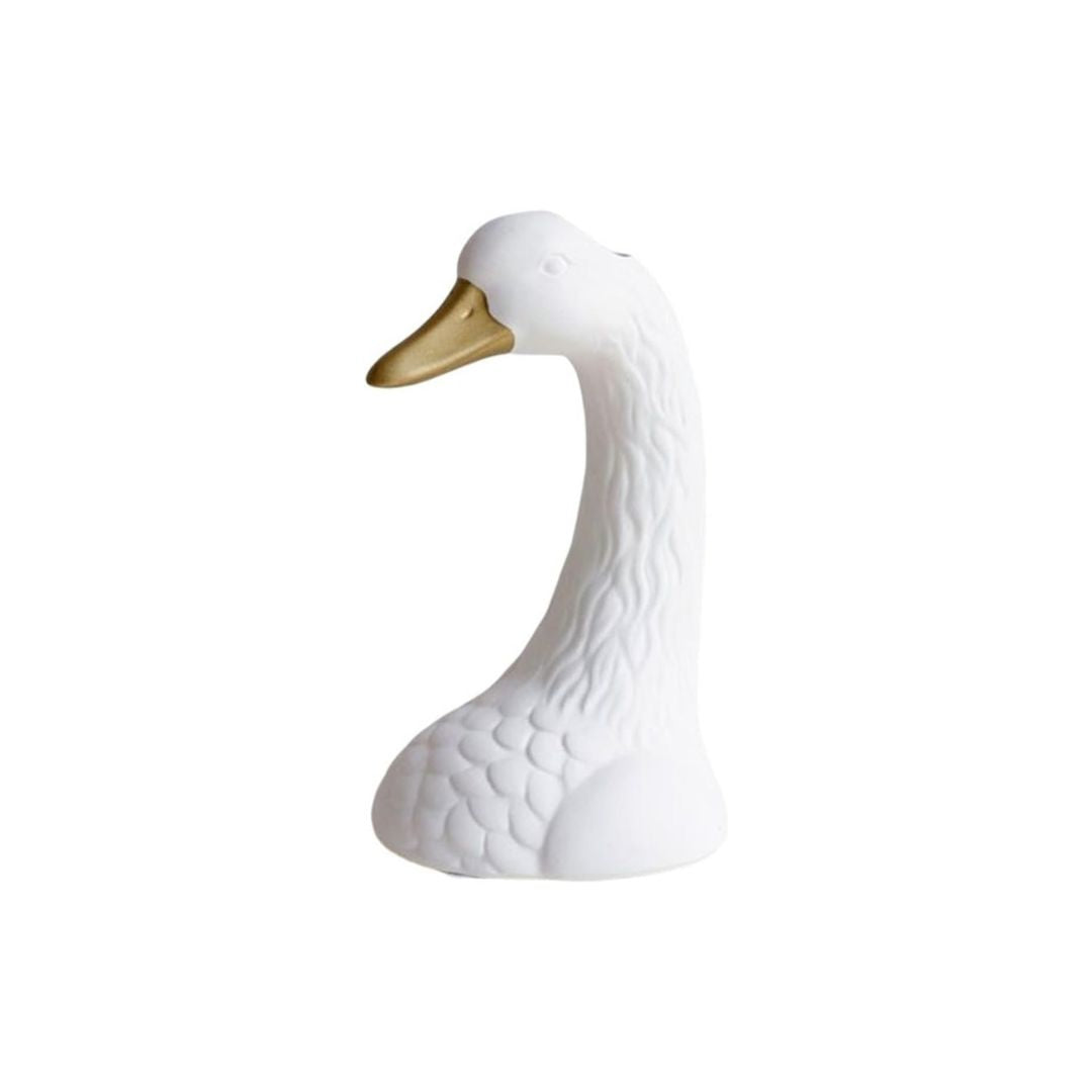 Vase Dessin Style Nordique Blanc en Forme de Tête d'Oie