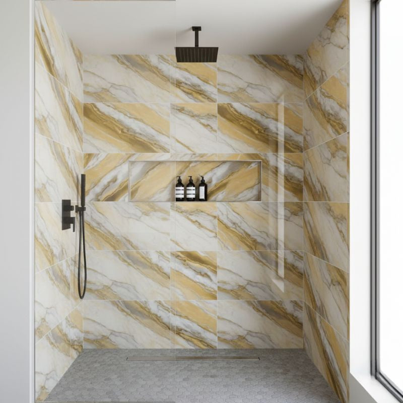 Panneau Mural Salle De Bain Imperméable Avec Design Marbre