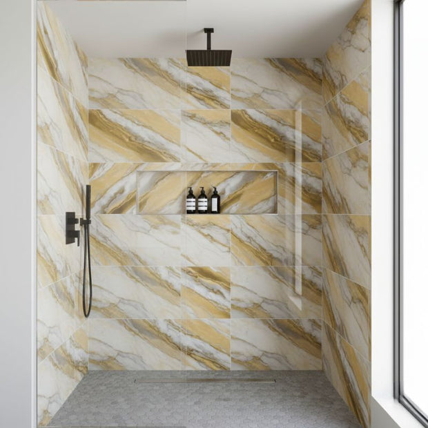 Panneau Mural Salle De Bain Imperméable Avec Design Marbre