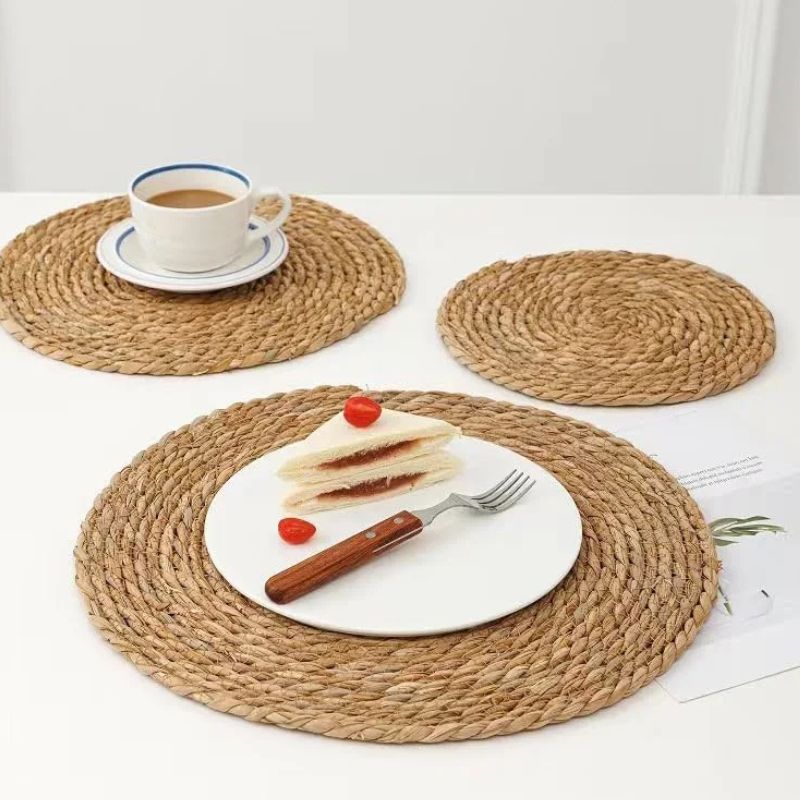 Set De Table Rotin Rond Fait Main Style Bohème Chic
