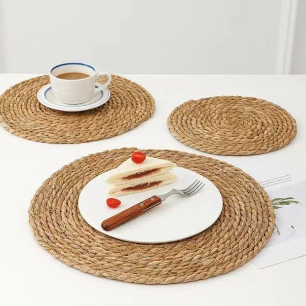 Set De Table Rotin Rond Fait Main Style Bohème Chic