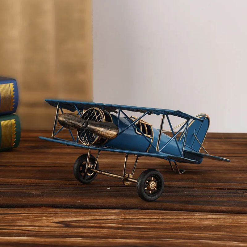 Sculpture Métal Avion Vintage