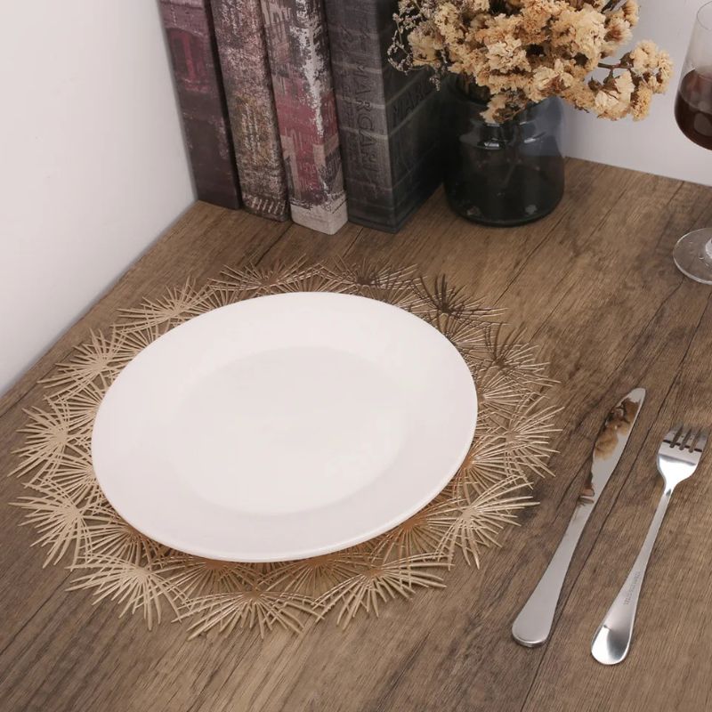 Set De Table Vinyle Feuille Brillante Et Lavable 4 Pièces