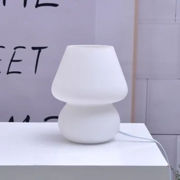 Lampe Champignon Blanc En Verre Moderne Et Élégante