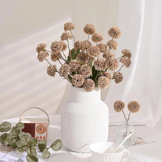 Fleur Artificielle Marron Style Pompon