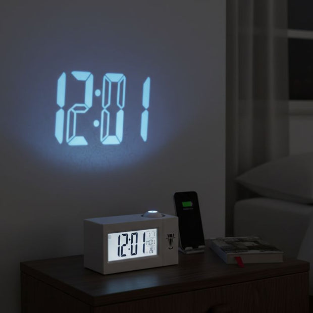 Horloge Parlante Numérique Avec Projection Murale Et Réveil LCD