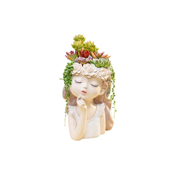 Vase Visage d'une Fille pour Fleurs