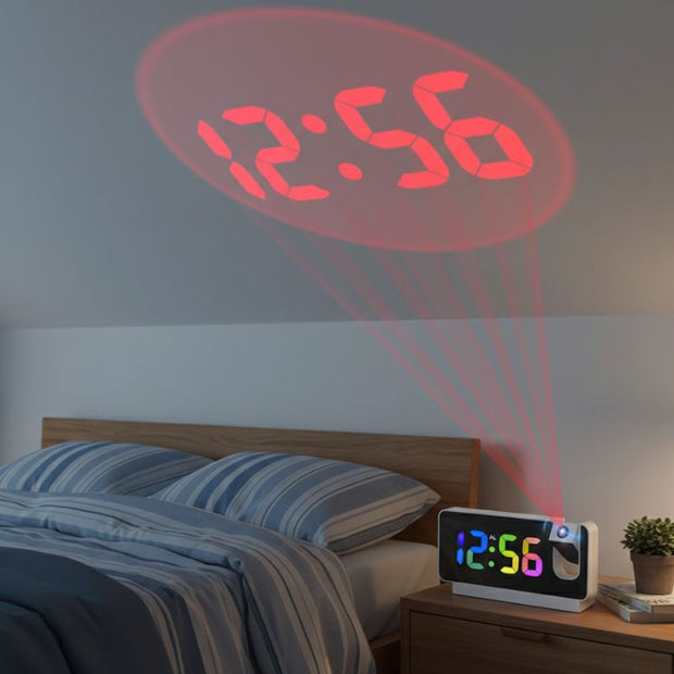 Horloge Numérique LED avec Projection Heure