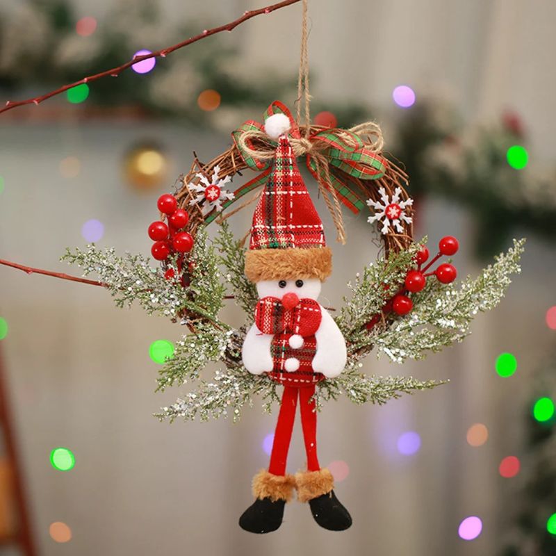 Décorations de Noël Couronne Bonhomme de Neige