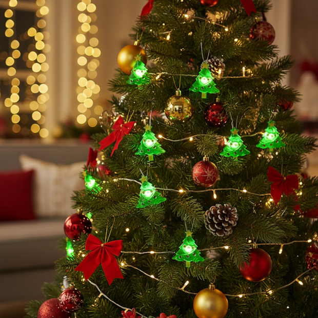Guirlandes de Noël Lumineuse Sapins Verts Festifs