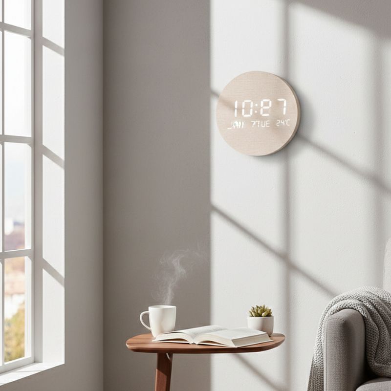 Horloge Murale Numérique LED Ronde