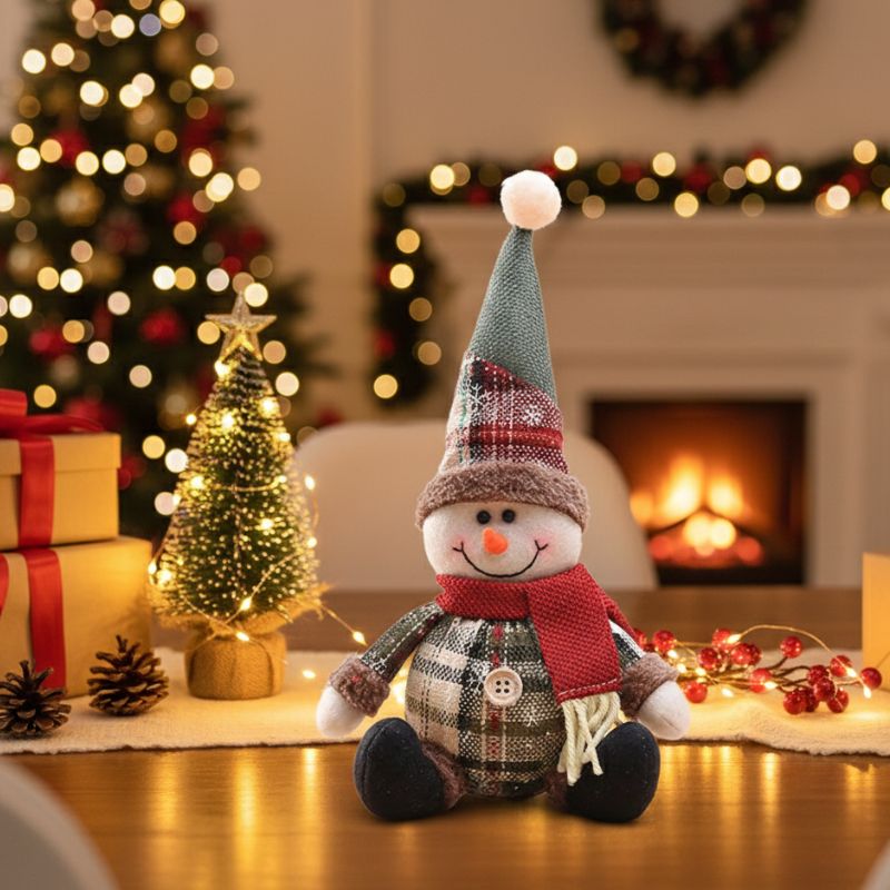 Décoration de Noël Poupée Bonhomme de Neige Festif