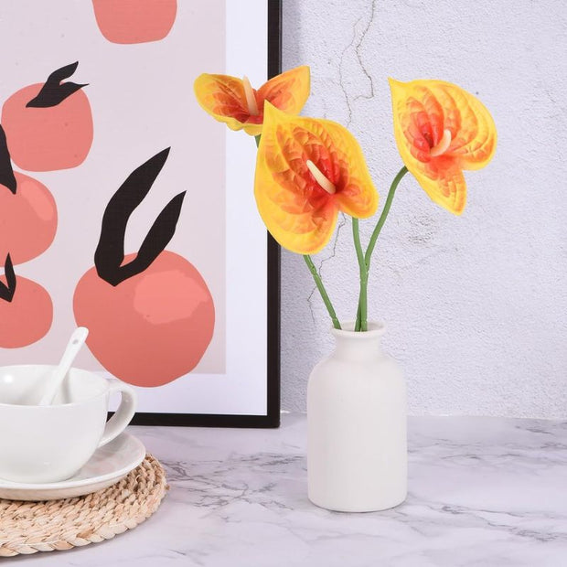 Fleur Artificielle Orange En Calla Élancé