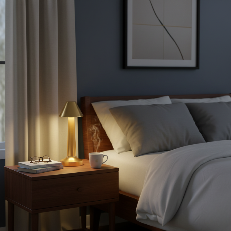 Lampe Champignon Dorée Élancée Et Moderne