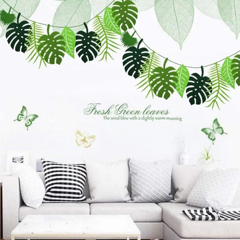 Décorations Été Guirlande Tropicale à Feuilles Vertes