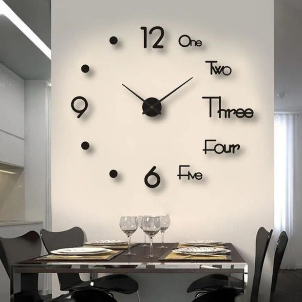 Grande Horloge Murale Chiffres Découpés