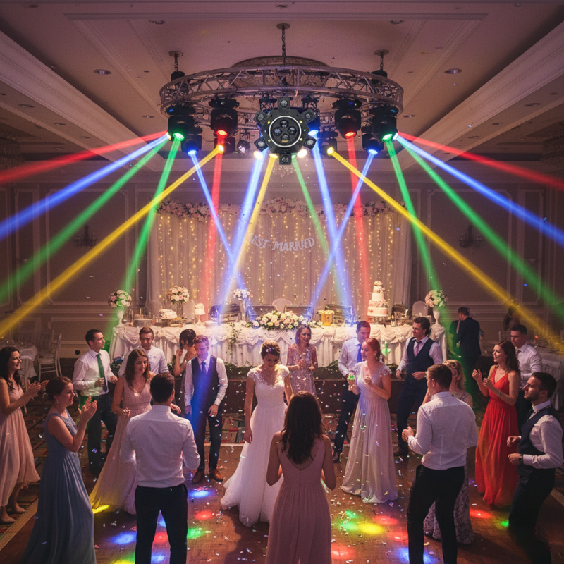 Éclairage Festif Projecteur LED 6 Têtes Effet Stroboscopique