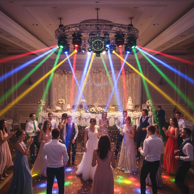 Éclairage Festif Projecteur LED 6 Têtes Effet Stroboscopique