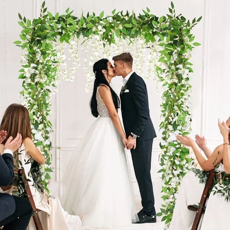 Guirlande De Fleurs Artificielles Avec Glycine Retombante