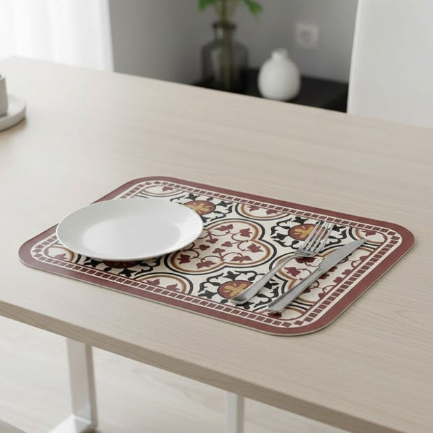 Set De Table Cuir Rétro Américain Imperméable Et Lavable