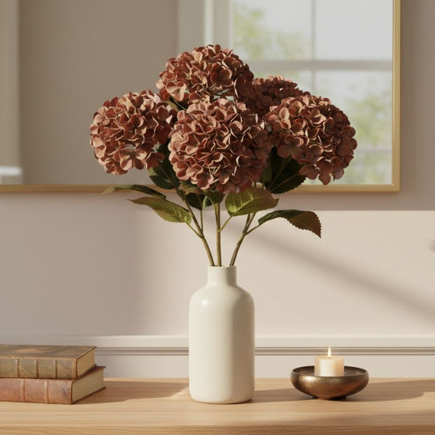 Fleur Artificielle Marron Hortensia Aspect Naturel