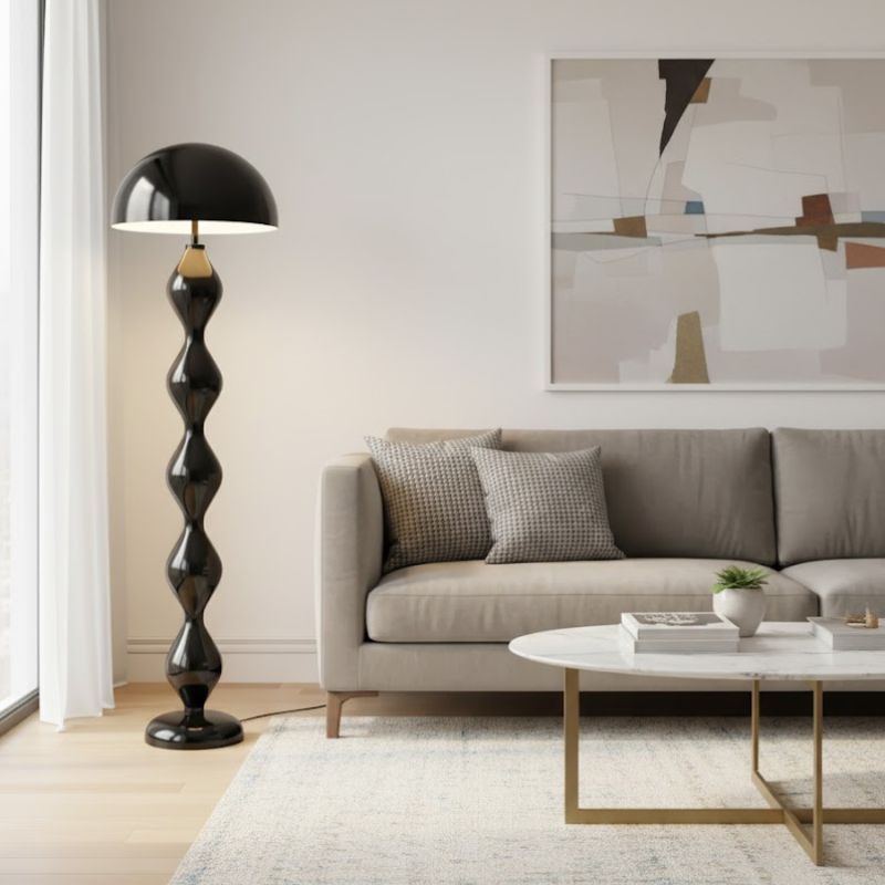 Lampadaire Champignon Noir Design Original Et Élégant