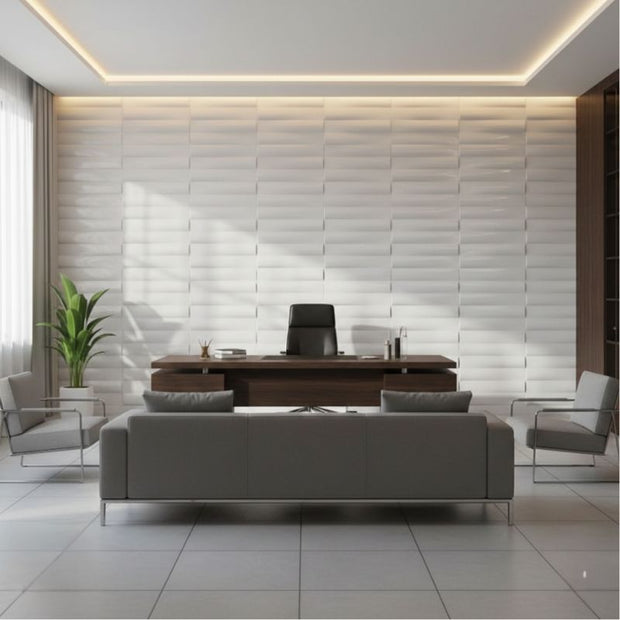 Panneau Mural Décoratif Avec Relief Horizontal 12 Pièces